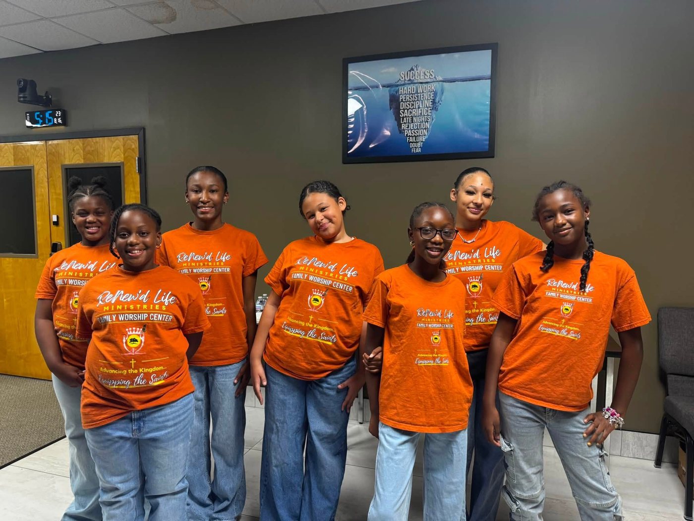 Youth ministry group in ReNew’d Life t-shirts